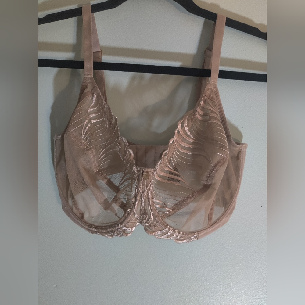 Natori Brand Full Figure Underwire Mesh Bra Beige Nude 32H